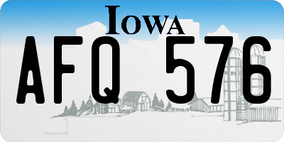 IA license plate AFQ576