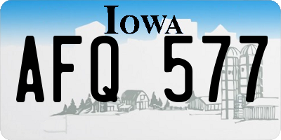 IA license plate AFQ577