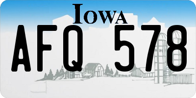 IA license plate AFQ578
