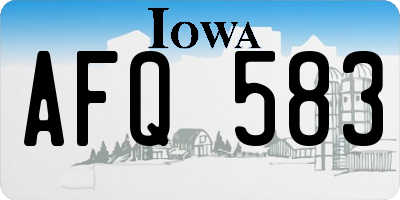 IA license plate AFQ583
