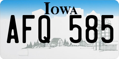 IA license plate AFQ585