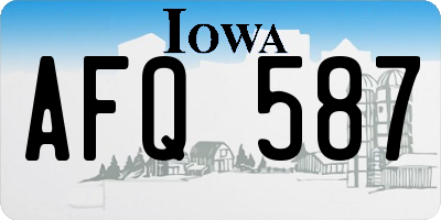 IA license plate AFQ587