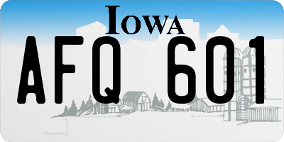IA license plate AFQ601