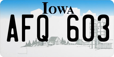 IA license plate AFQ603