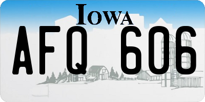IA license plate AFQ606