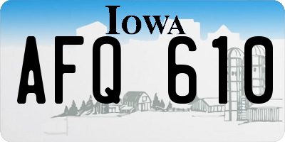 IA license plate AFQ610