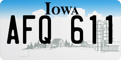IA license plate AFQ611