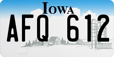 IA license plate AFQ612