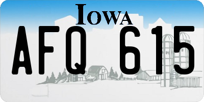 IA license plate AFQ615