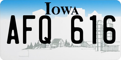 IA license plate AFQ616
