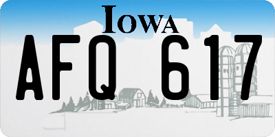 IA license plate AFQ617