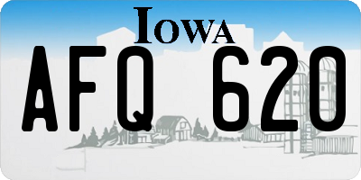 IA license plate AFQ620