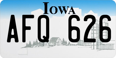 IA license plate AFQ626