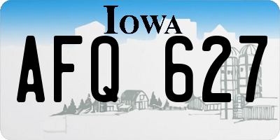 IA license plate AFQ627