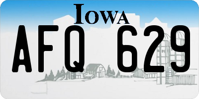 IA license plate AFQ629