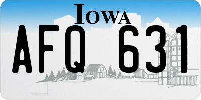 IA license plate AFQ631