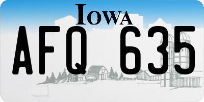 IA license plate AFQ635