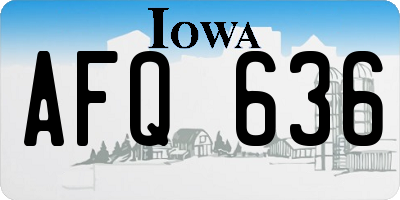 IA license plate AFQ636