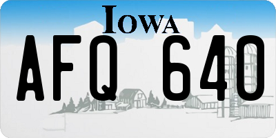 IA license plate AFQ640