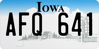 IA license plate AFQ641