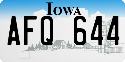 IA license plate AFQ644