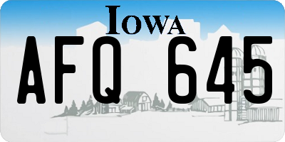 IA license plate AFQ645
