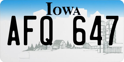 IA license plate AFQ647