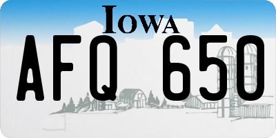 IA license plate AFQ650