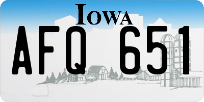 IA license plate AFQ651