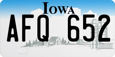 IA license plate AFQ652