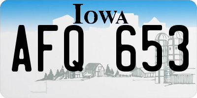 IA license plate AFQ653