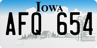 IA license plate AFQ654