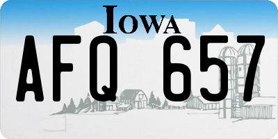 IA license plate AFQ657