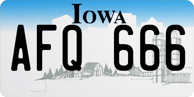 IA license plate AFQ666