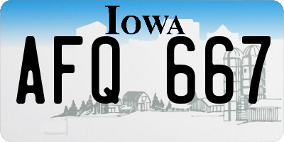 IA license plate AFQ667