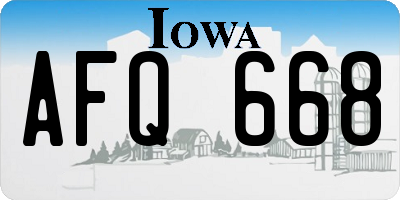 IA license plate AFQ668