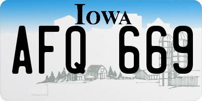 IA license plate AFQ669