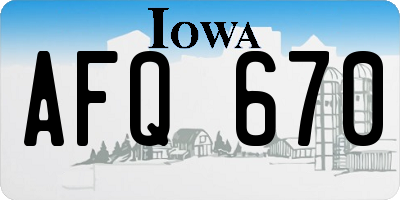 IA license plate AFQ670