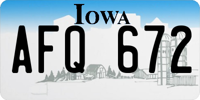 IA license plate AFQ672