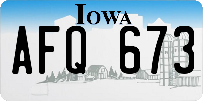 IA license plate AFQ673