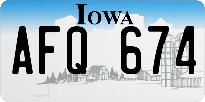 IA license plate AFQ674