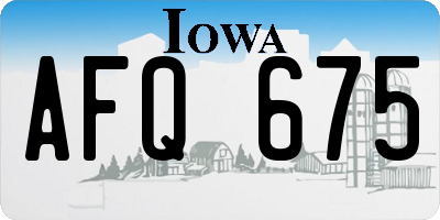 IA license plate AFQ675