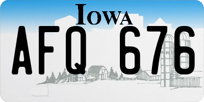IA license plate AFQ676