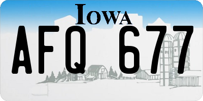 IA license plate AFQ677
