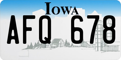 IA license plate AFQ678