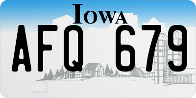 IA license plate AFQ679