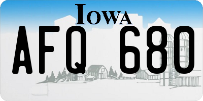 IA license plate AFQ680