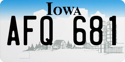 IA license plate AFQ681