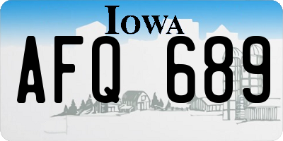 IA license plate AFQ689
