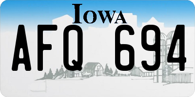 IA license plate AFQ694